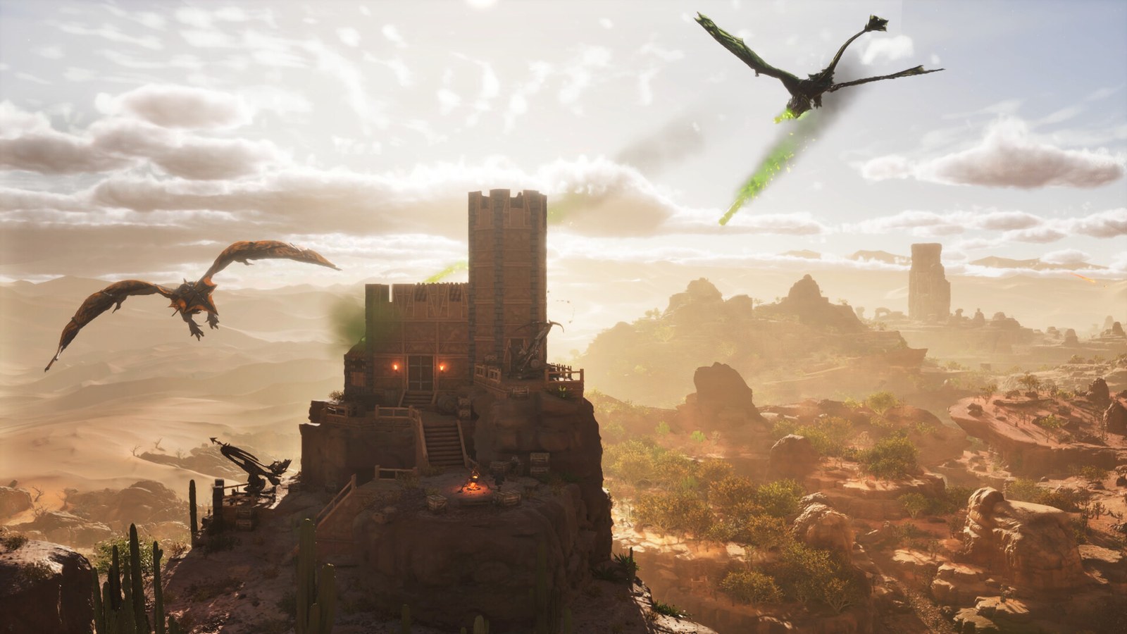 A large dinosaur in an ARK: Survival Ascended forest