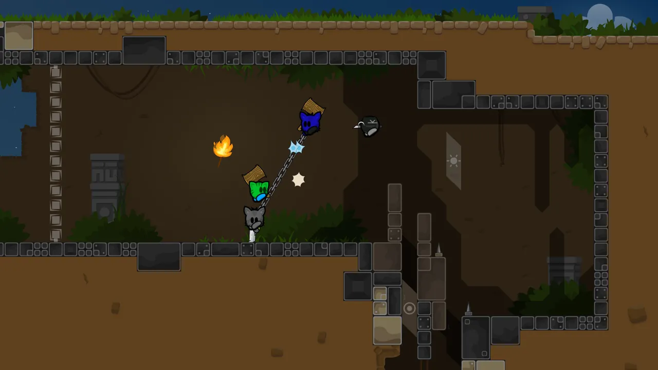 A colorful DDraceNetwork map with hookable walls and freeze areas