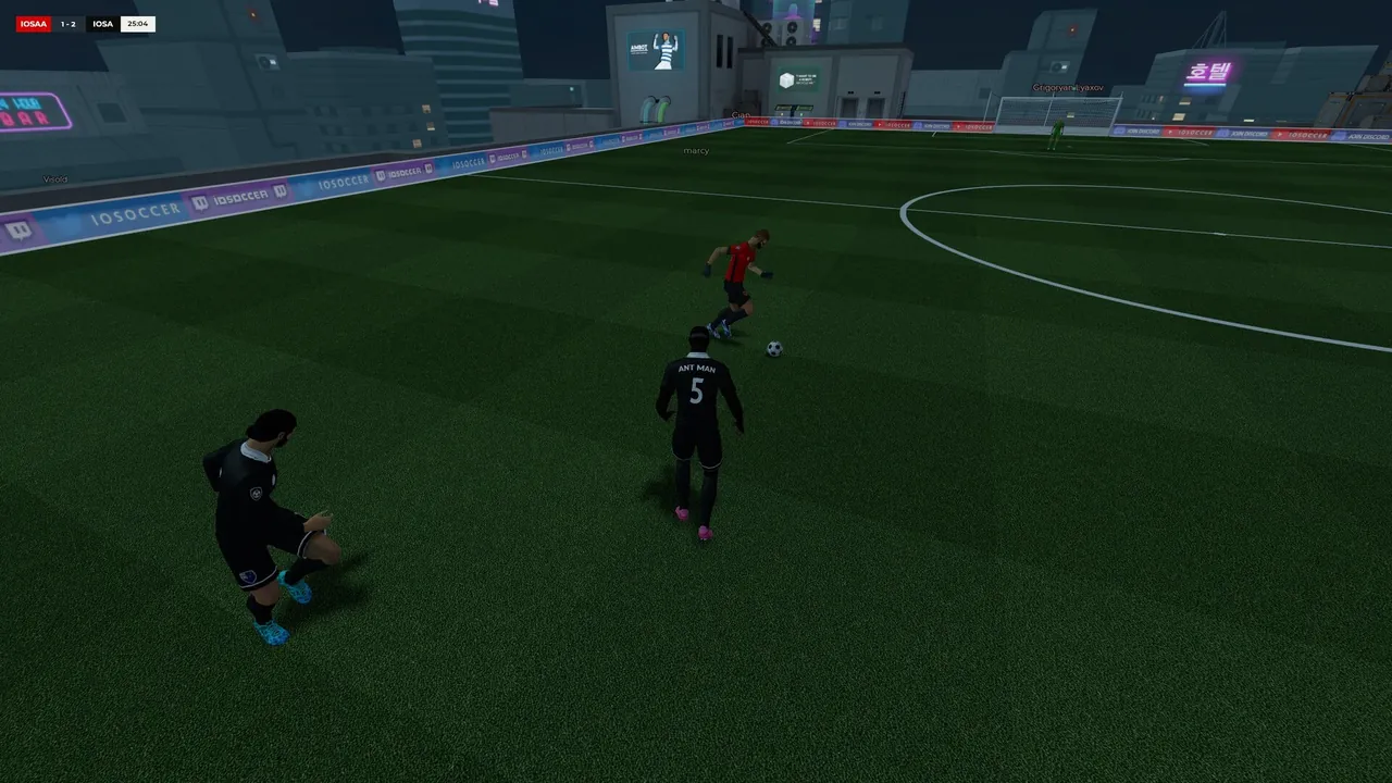 IOSoccer match on a full size pitch