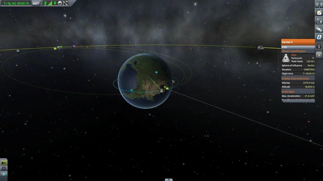 Kerbals in orbit above Kerbin