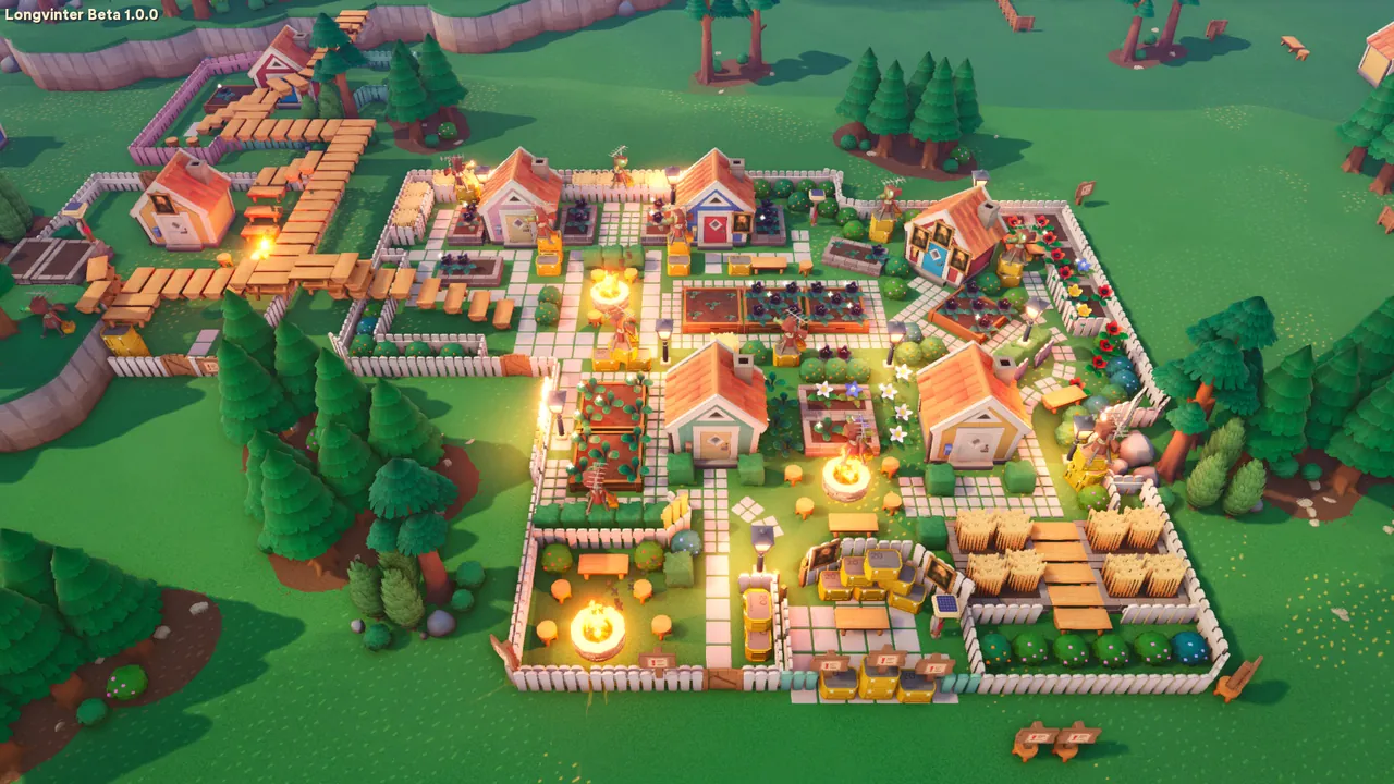 Longvinter island village with players