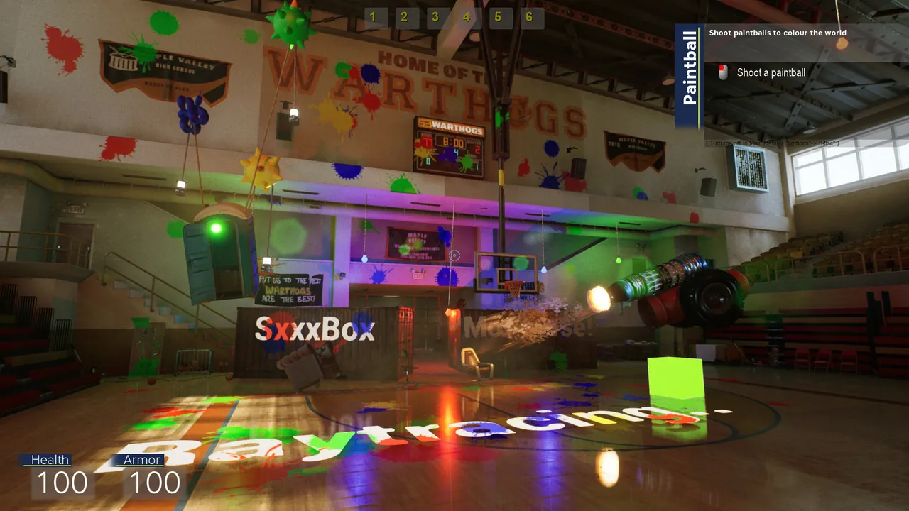 A Modiverse sandbox map with player built contraptions