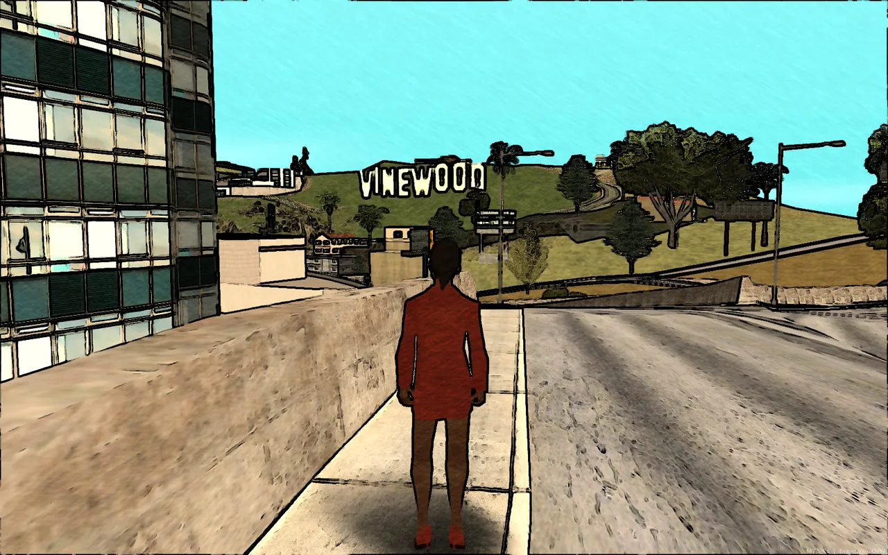 Players gathered on a Multi Theft Auto server