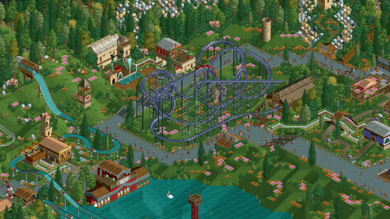 Building a coaster together on an OpenRCT2 server