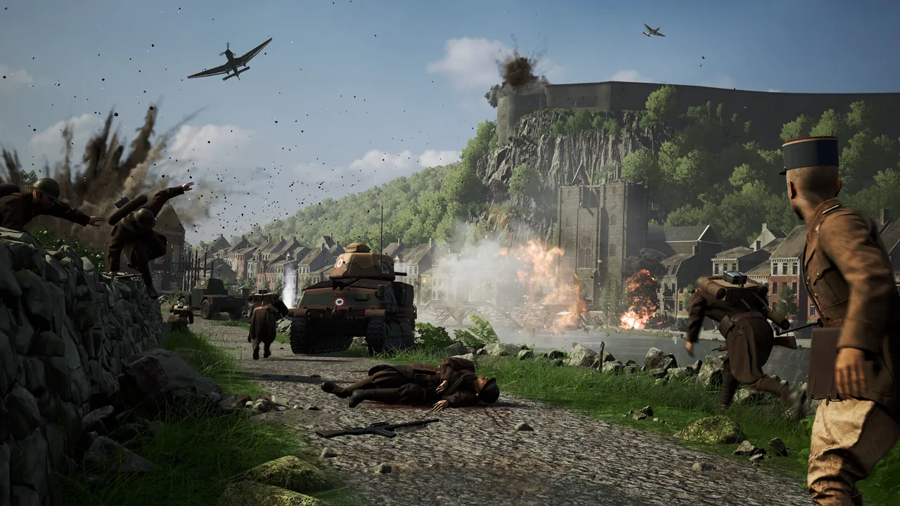 A Squad 44 squad moving through the countryside