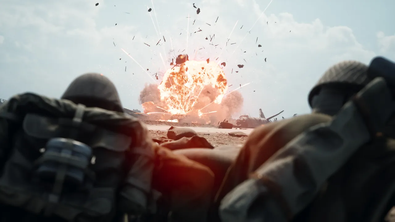 A Squad 44 battle on a large open map