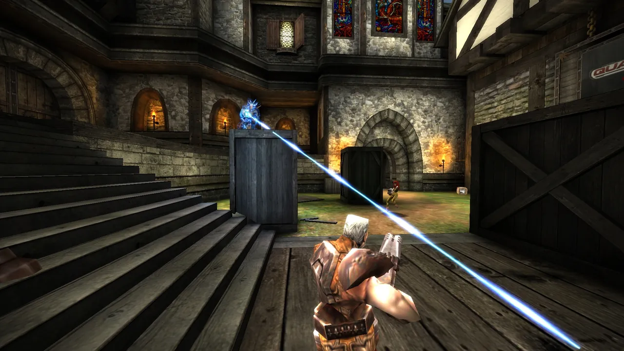 A Quake Live arena mid fight