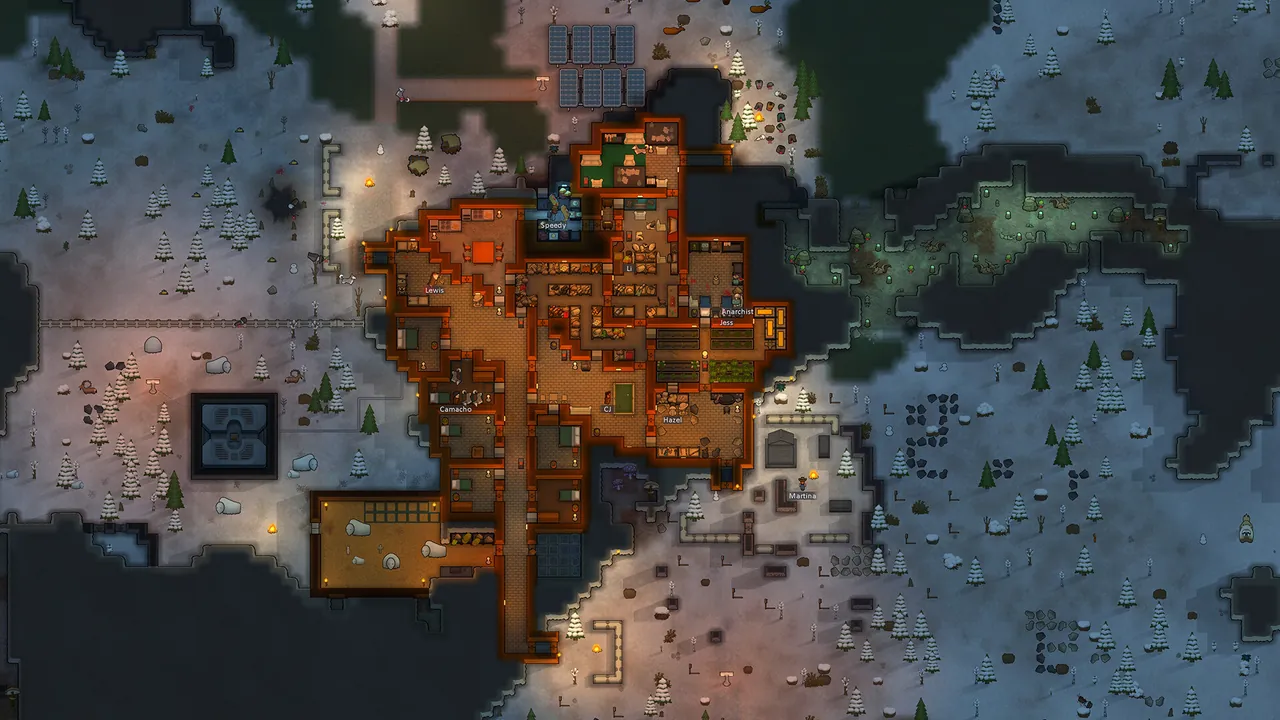 A RimWorld colony in a multiplayer game