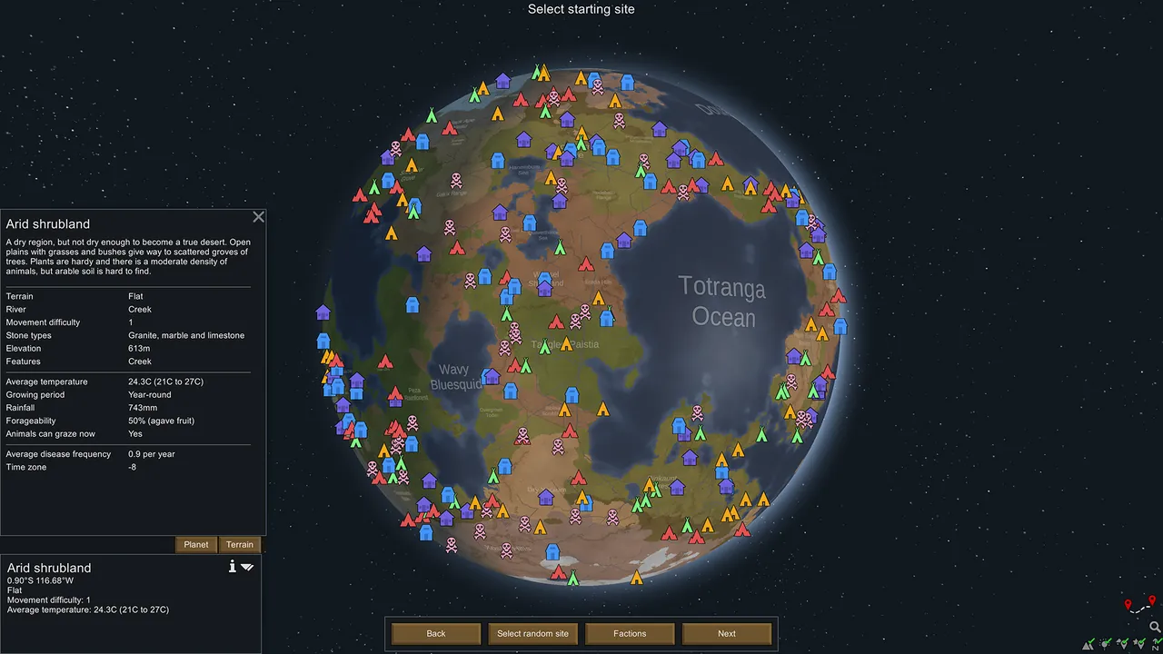 A RimWorld colony seen from above