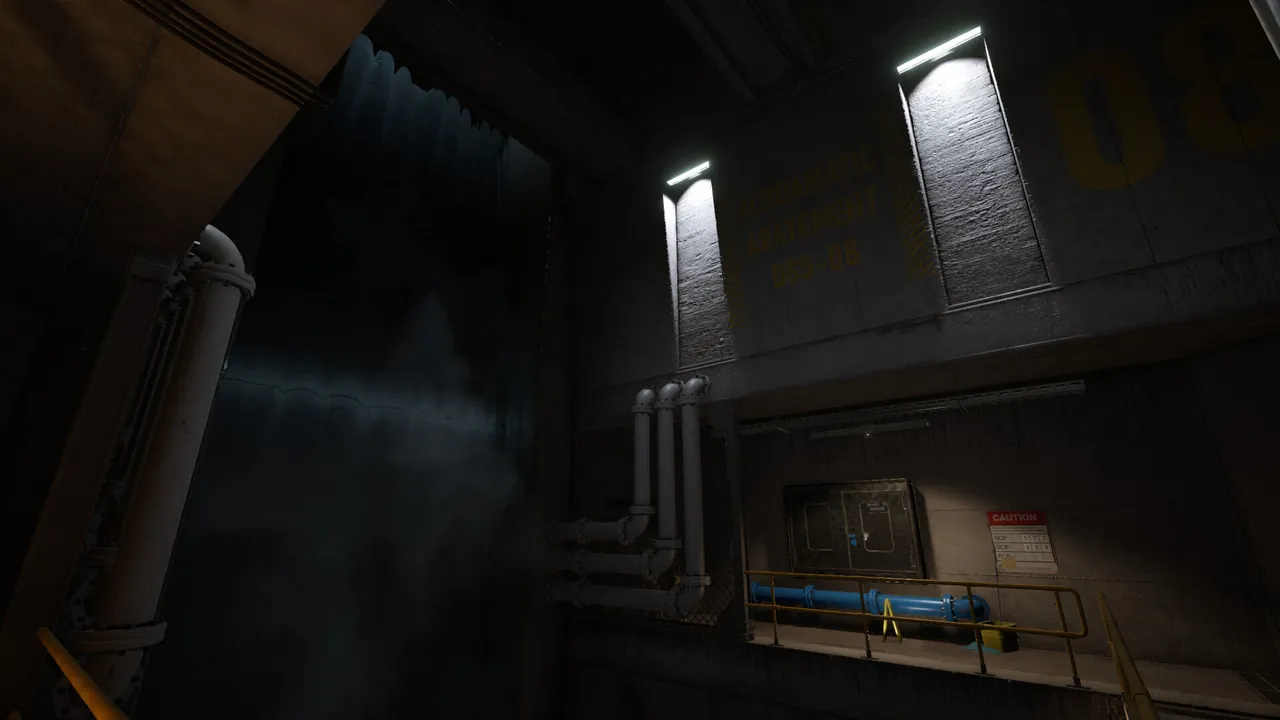 A tense corridor in the SCP: Secret Laboratory facility