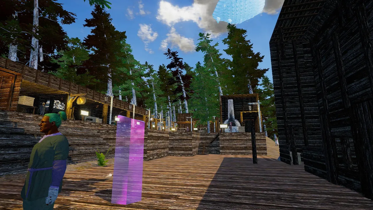 Solace Crafting players exploring a forest
