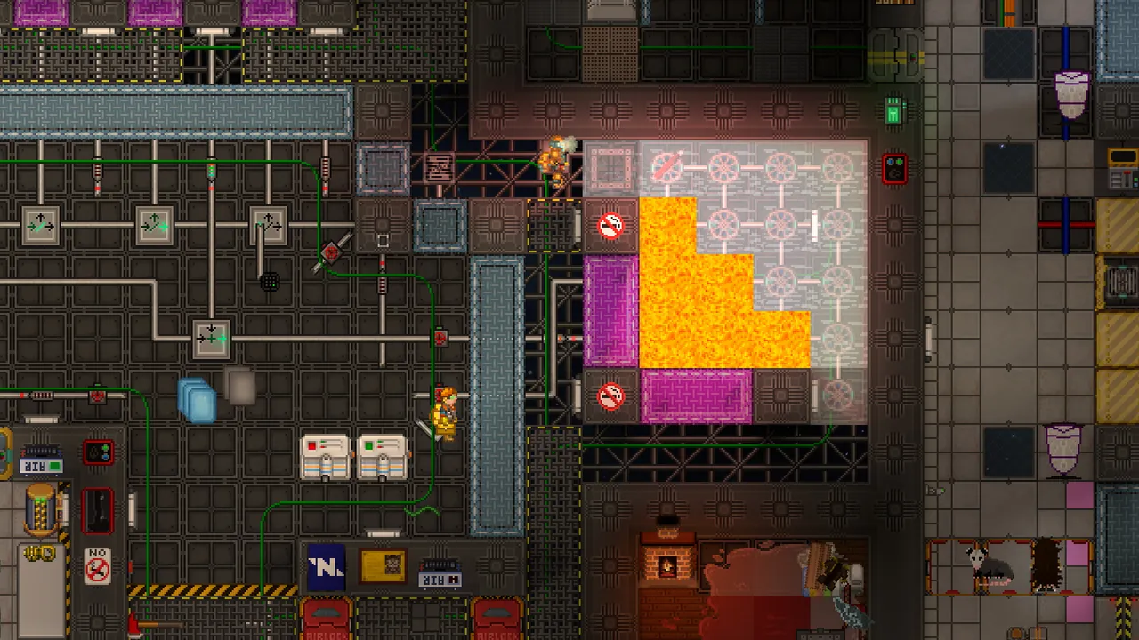 A Space Station 14 station corridor during a shift