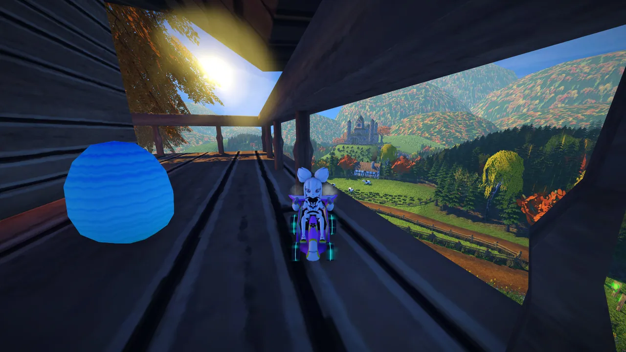 A SuperTuxKart race lobby moment on track