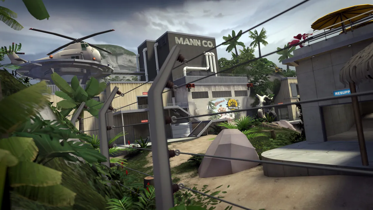 A payload push on a Team Fortress 2 community server