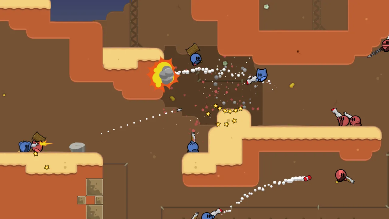 Teeworlds deathmatch on a stock map