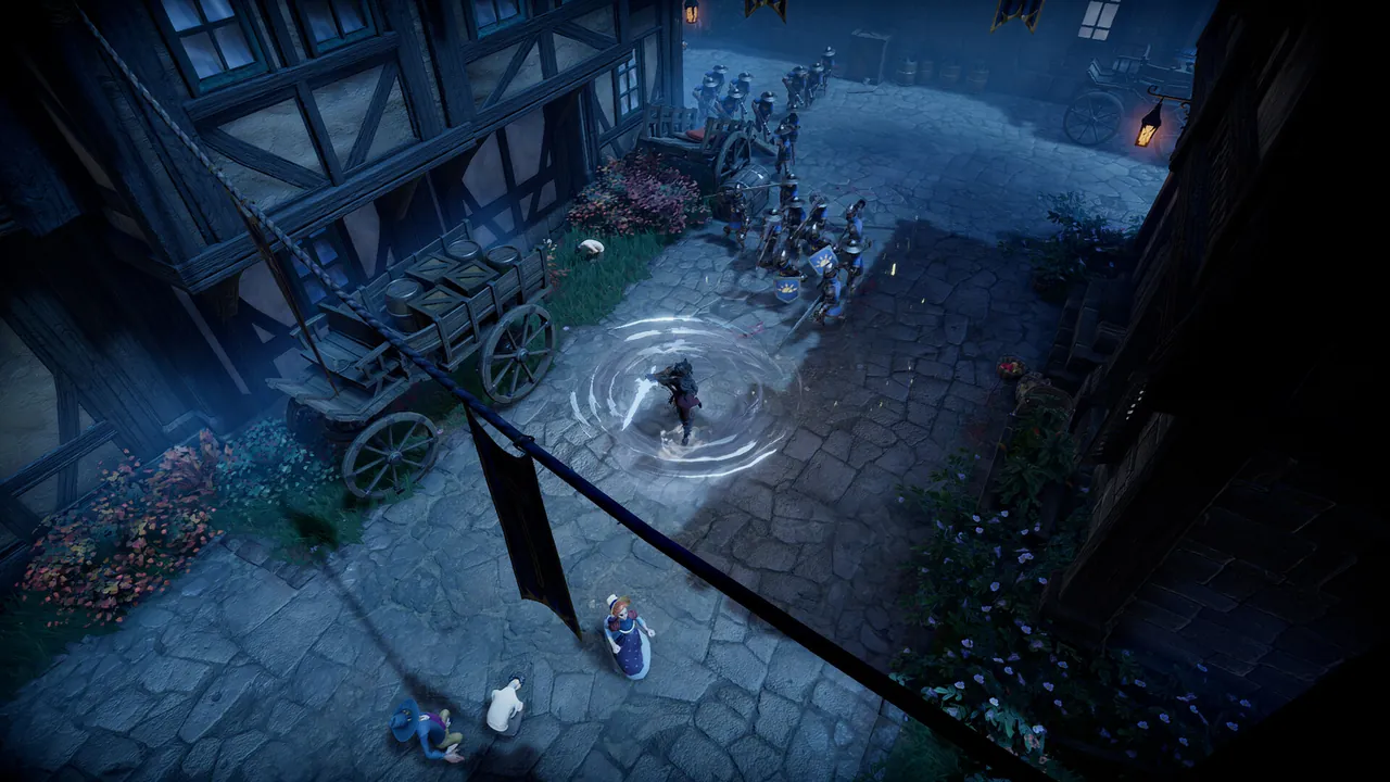 V Rising players fighting a V Blood boss, the kind of fight admins often teleport stuck players out of